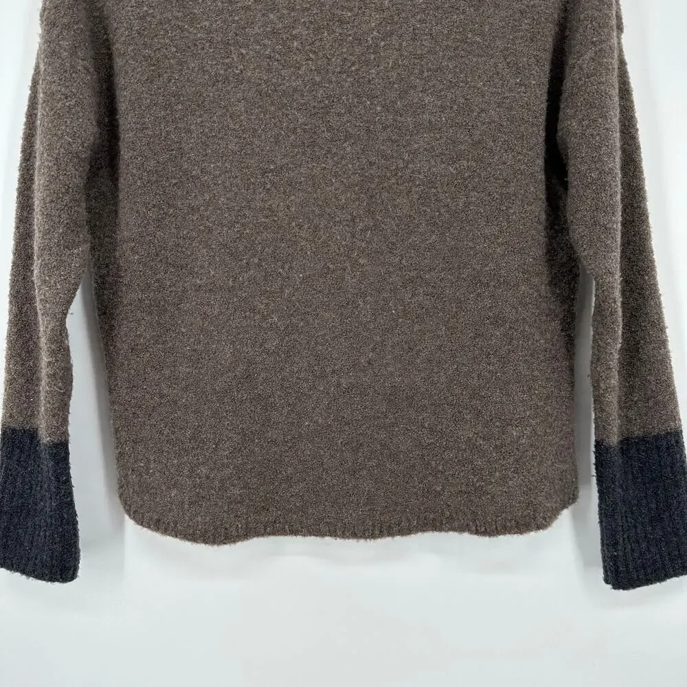 Eleventy Boiled Wool Blend Color Block Turtleneck Sweater
